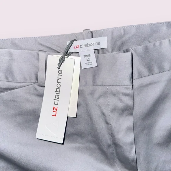 Liz Claiborne Women’s Emma Fit Grey Slacks - Size 12 (NWT) - Picture 2 of 2